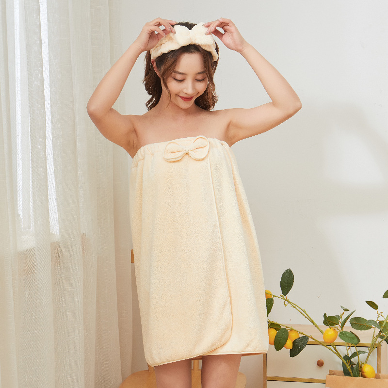 coral soft bath towel with bow