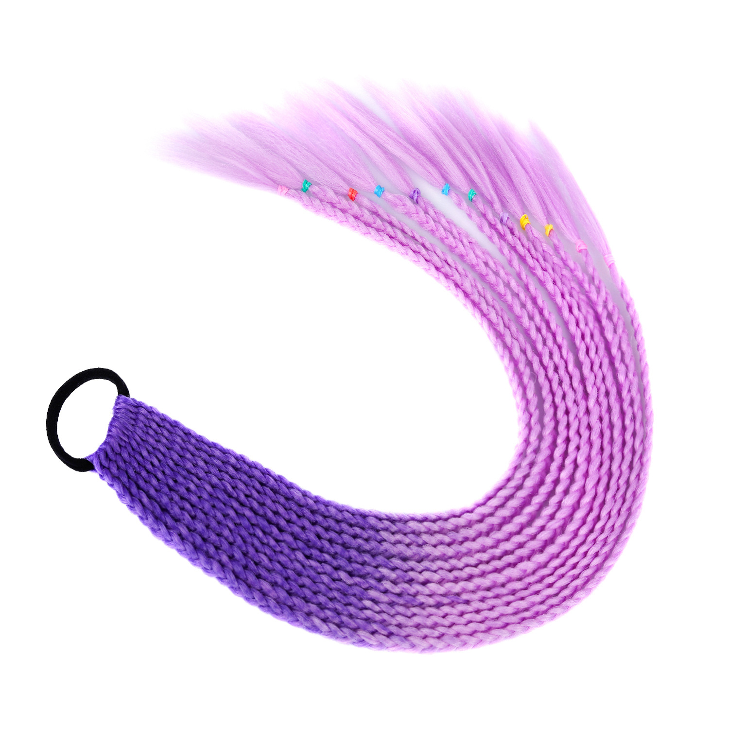 Cola de caballo B47# Morado oscuro + morado claro