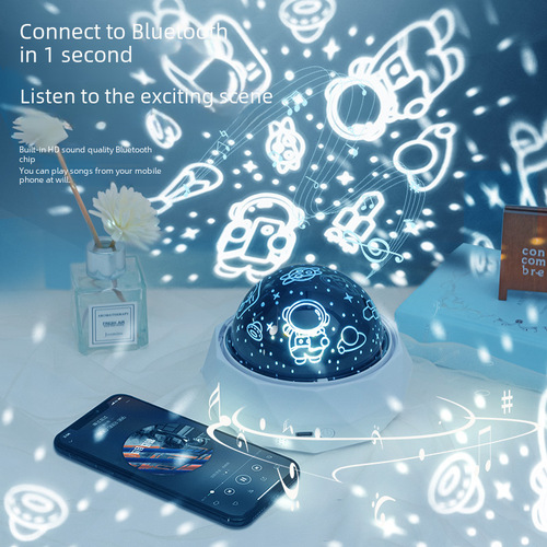 Dreamy Astronaut Star Projector Sky Light Starry Sky Children's Night Light Ocean Light Up Toy Music Atmosphere Lamp