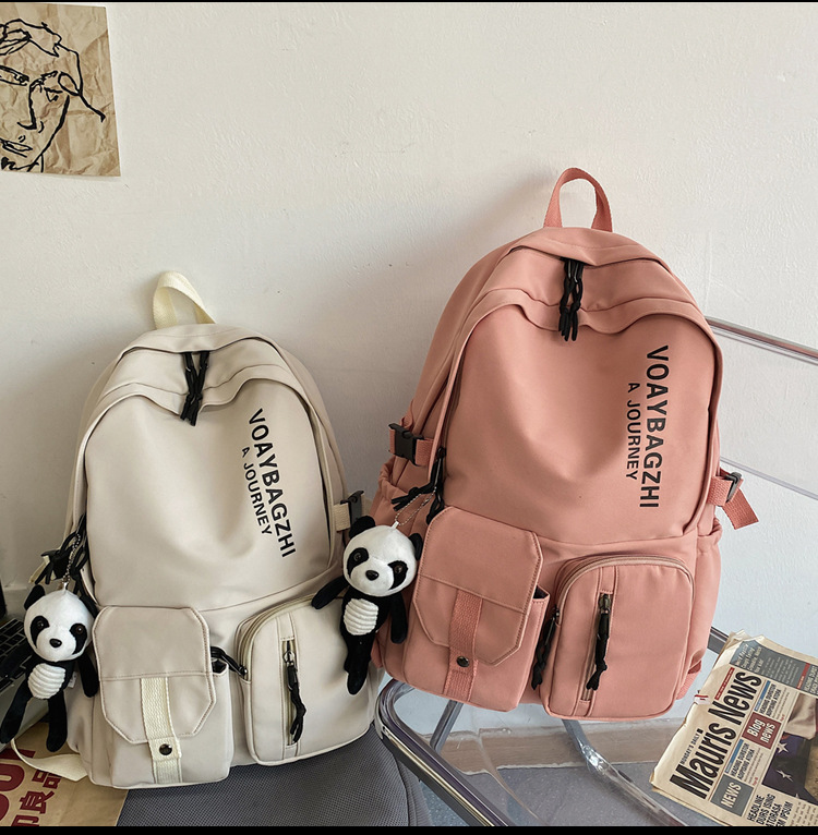 Korean Version Of Large Capacity Wild Backpack College Students Fashion Trend Couple Backpack display picture 10