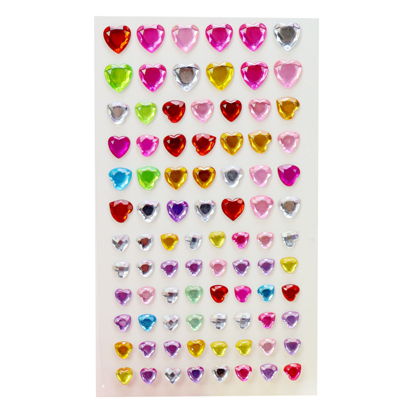 Cruz-frontera acrílico diamante amor estrella pegatinas niños DIY partido álbum teléfono móvil agua taza cristal diamante pegatinas