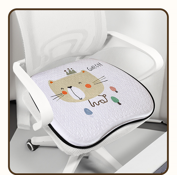 Summer Plush Gel Car Cushion Office Ice Silk Chair Cushion Cartoon Fat Cushion Gel Breathable Seat Cool Cushion