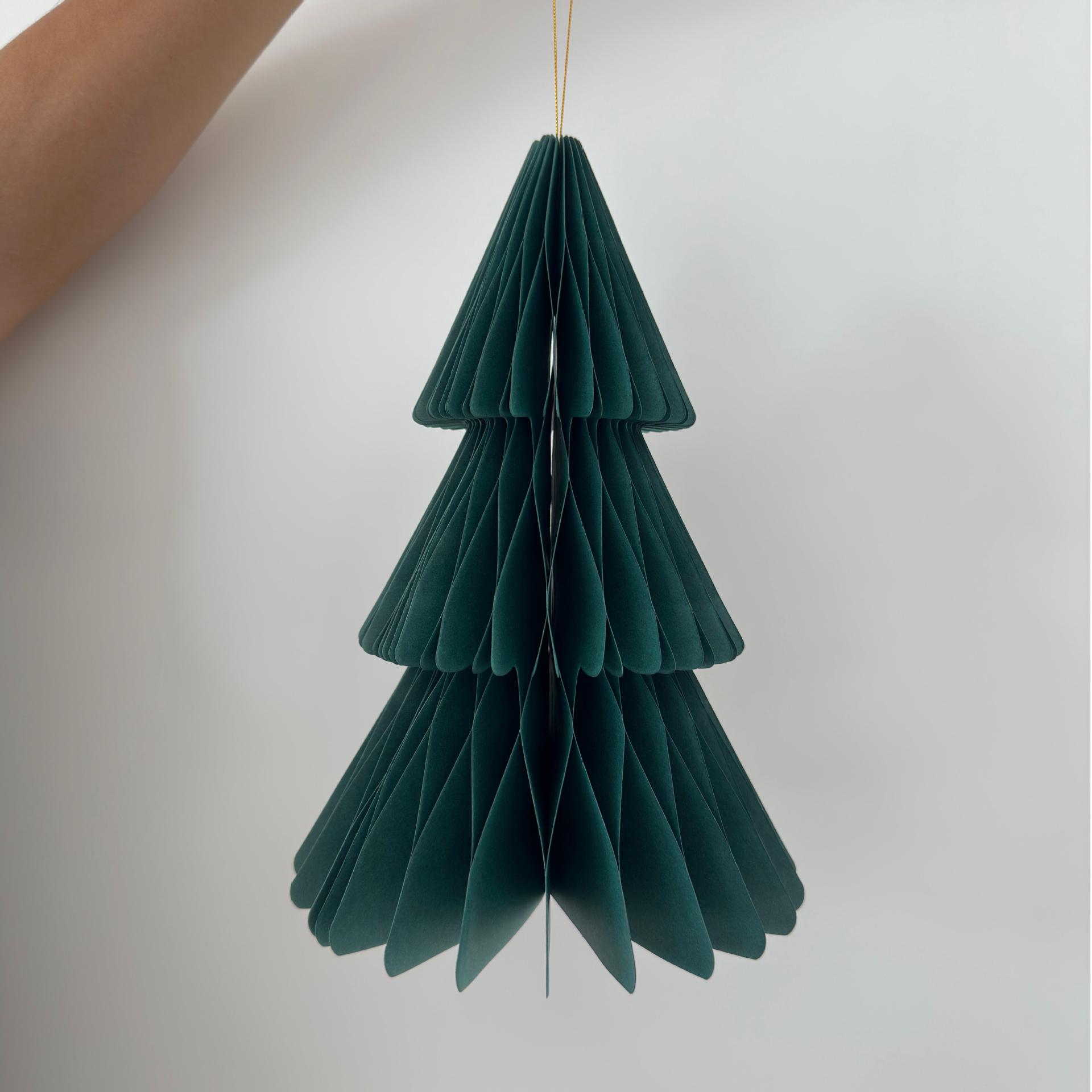 Decoraciones navideñas, adornos de bolas de nido de abeja para decoración navideña, mini árbol de Navidad para escritorio de guardería o centro comercial