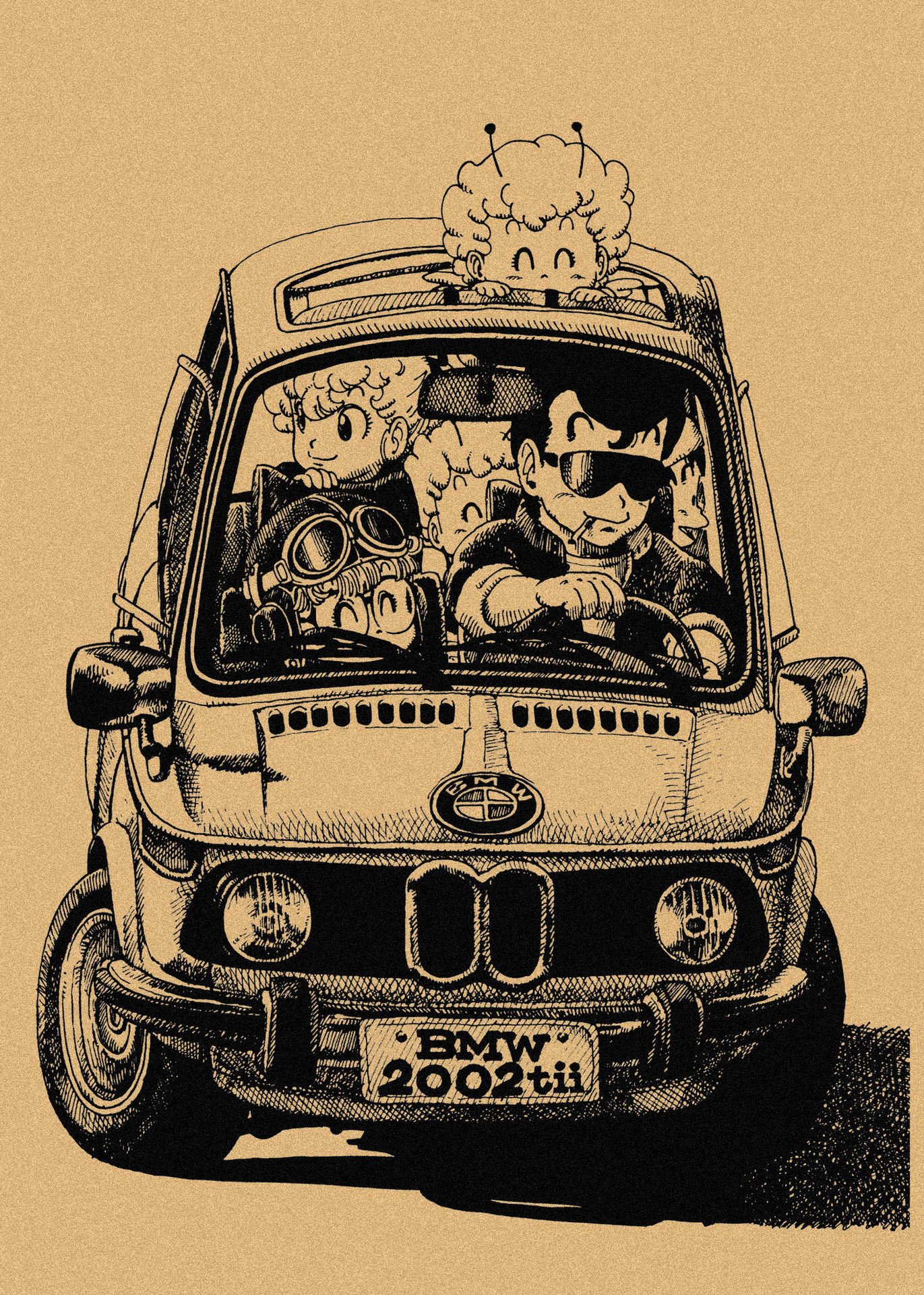 日本式アニメ七龍珠アラレ復古クラフト紙ポスター鳥山明装飾画孫悟空壁画316