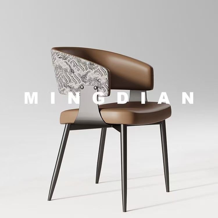 Mesa y silla de comedor minimalistas italianos 2025 nuevo estilo de lujo ligero de alto nivel sensación de respaldo casero taburetes de té silla de respaldo medieval