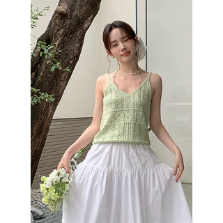 衣尔衫 夏日精灵 镂空波西米亚吊带针织衫女清新百搭甜美纯欲0422