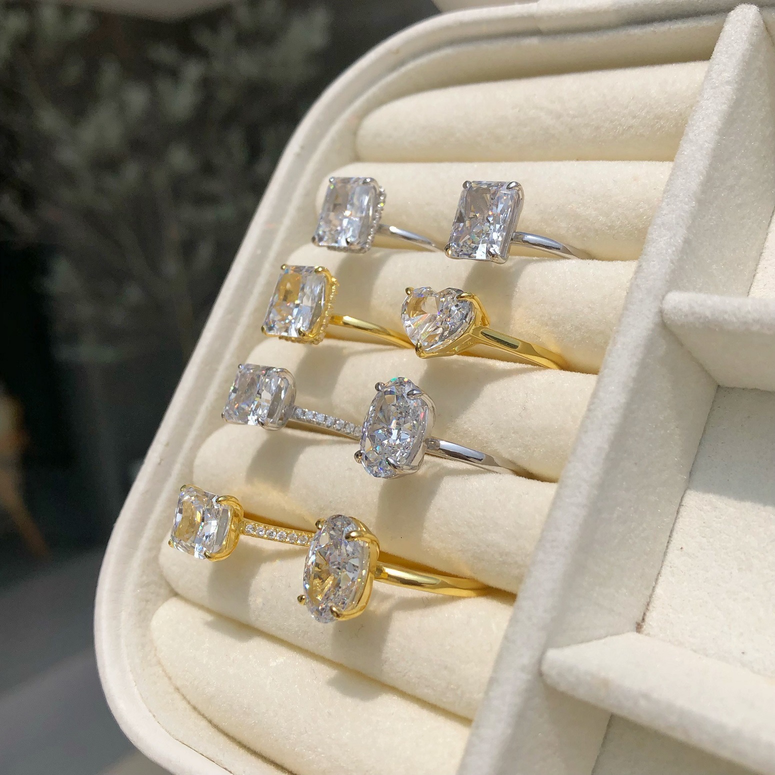 6g Weight Zircon Inlay Material Rings Classification 5, 9 Ring Size 1 Piece Quantity Holiday, Daily Occasion 925 Sterling Silver Material Geometric, Heart Shape Pattern Women's Gender Plating, Inlay Design Elegant Style 925 Sterling Silver Zircon Geometric Heart Shape Rings 7