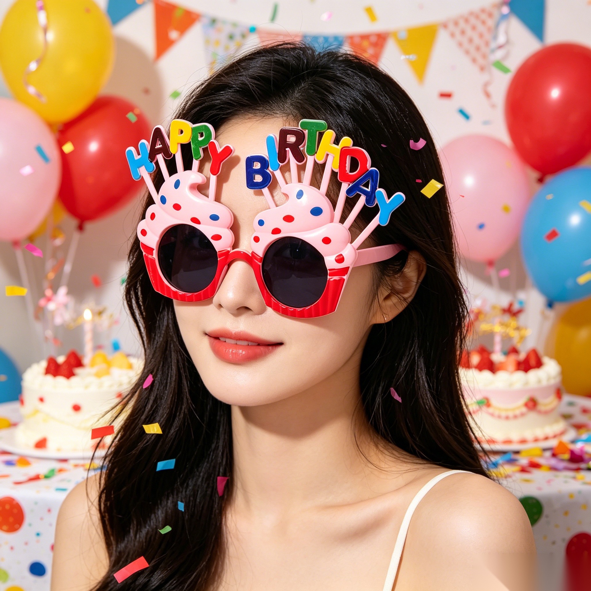 Cumpleaños temático fiesta gafas extrañas feliz cumpleaños pastel vela gafas de diseño de cumpleaños accesorios de fotos