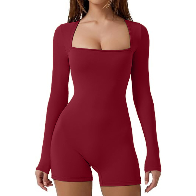 Women's Bodysuits Long Sleeve Bodysuits Sexy Solid Color display picture 17