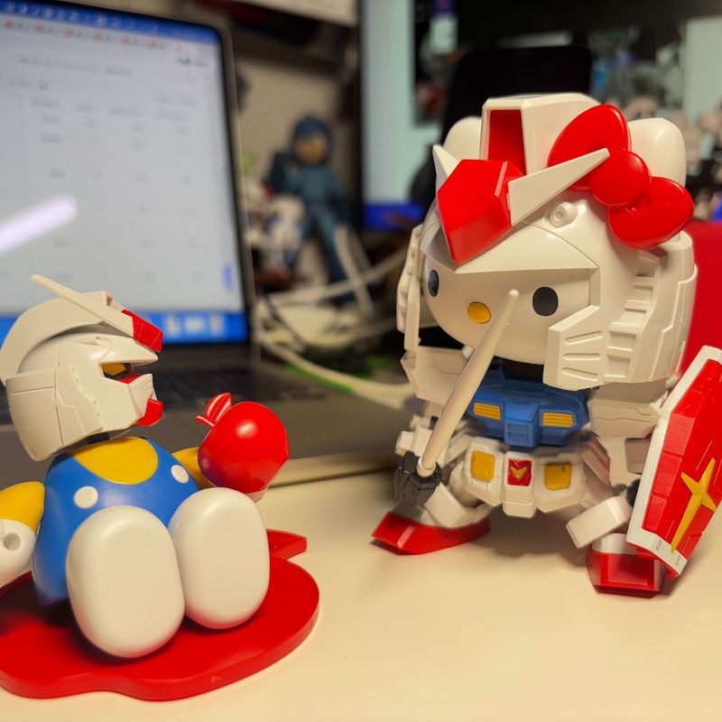 网红潮玩新品元祖凯蒂猫联名款Hello Kitty扎古网红高达模型玩具|undefined