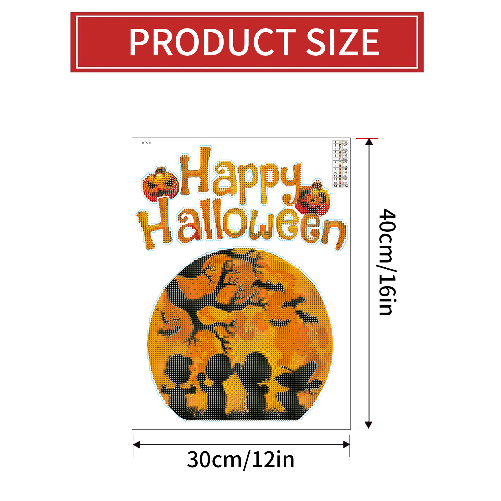 Halloween calabaza luna pintura de diamantes pegatinas al azar pintura de mampostería de bricolaje pegatinas de pared pegatinas hechas a mano dibujos animados diamante redondo venta caliente