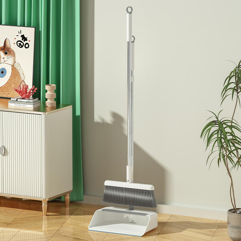 Broom Set for Lazy People, Foldableable Garbage Shovel Set, Household Long-Handled Soft-Bristled Brush, Bathroom Non-Stick Hair Broom