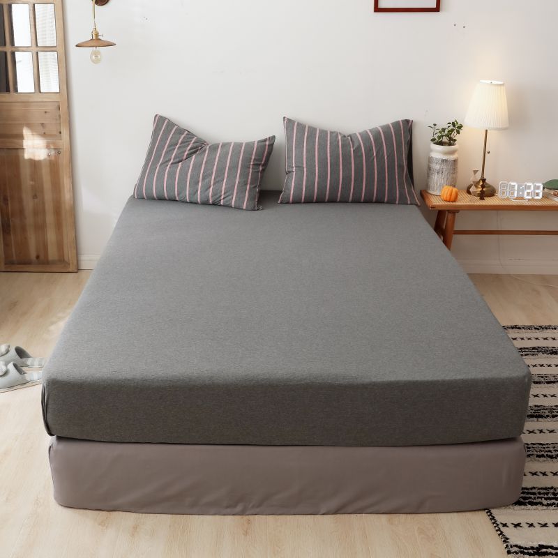 Cama de cama de algodón sin impresión de una sola pieza de tejido Tianzhu algodón Simmons sábanas de algodón antideslizantes fijas colchón cubierta protectora image 17