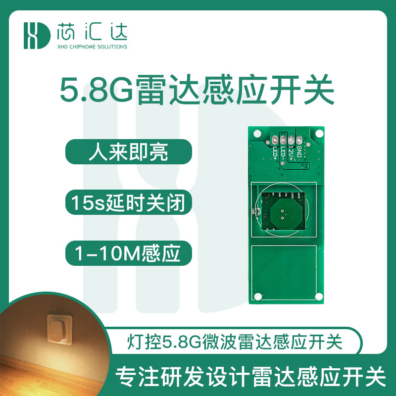 レーダー誘導灯ソリューション人体移動検出5.8GHzマイクロ波レーダー制御ボード回路基板|undefined