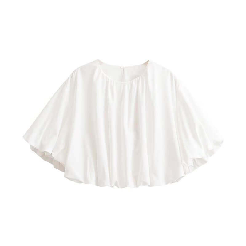 Cross-Border Women's Clothing 2026 New European and American Fashion Loose Balloon Style Poplin Shirt-Style Top for Women A770067
