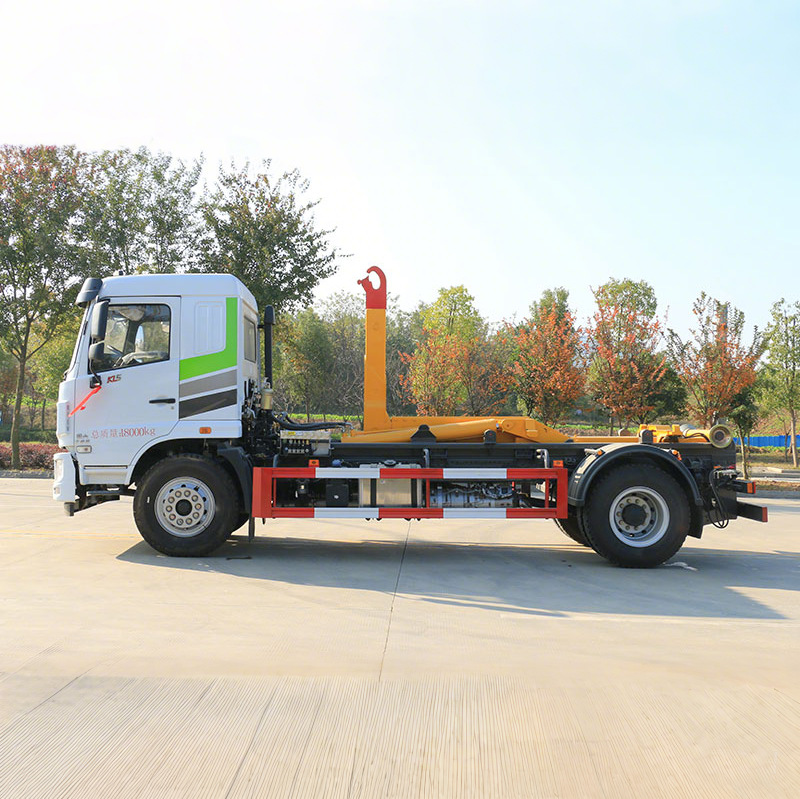 13-Square Dongfeng Huashen Kl5 Hook-Arm Garbage Truck Is Simple and Reliable to Operate, Large-Scale Factory and Mine Enterprise Garbage Transportation 2