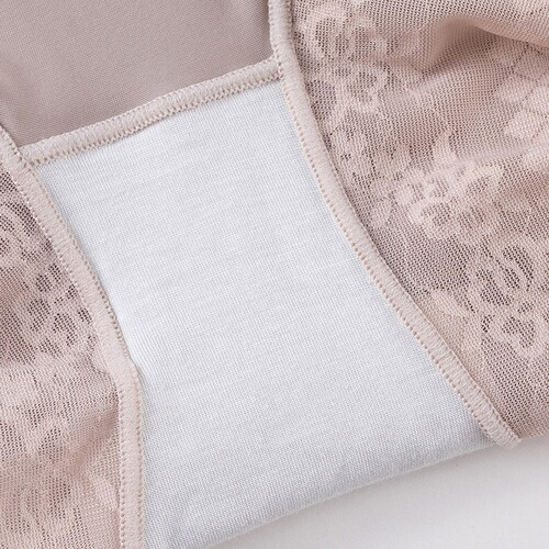 High-waisted hip-raising waist-slimming jacquard-edged tummy-tightening pants postpartum pure cotton bottom profile body-shaping underwear for women