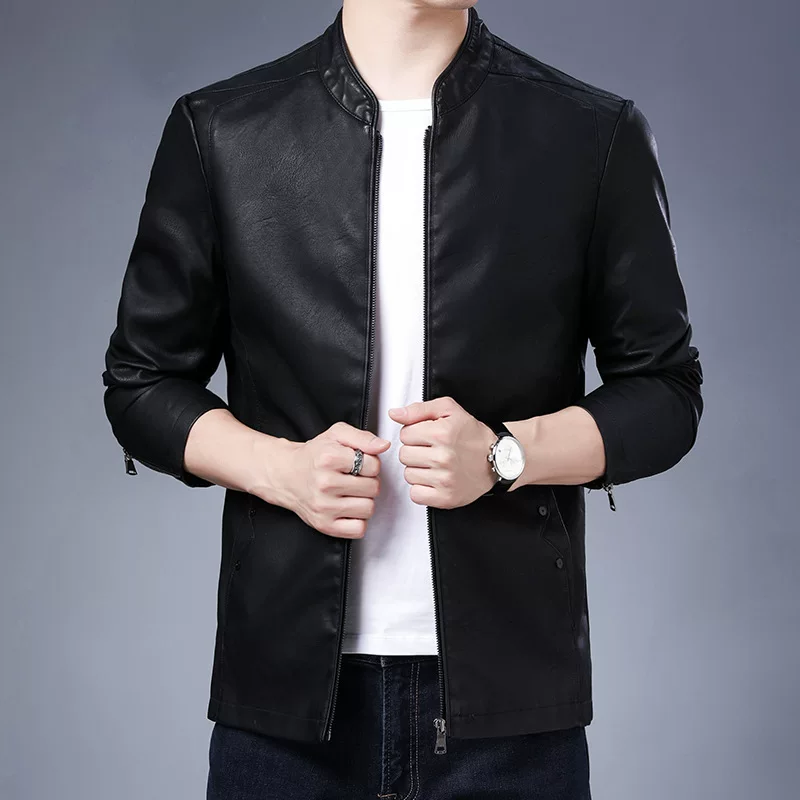 Trend polyurethane short jacket, Korean style, slim fit