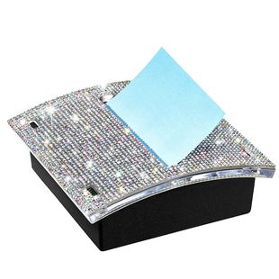 Diamond-Studded Sticky Note Holder, Plastic Sticky Note Box, Reusable Sticky Note Box Ab Diamond
