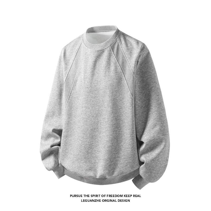 Cleanfit Deconstructed Sweatshirt Herren Herbst Trendy American High Street Schweres, lockeres Innenfutter Lässiger Pullover Top_voghion.com