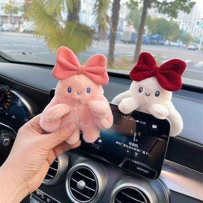 Car creative cute long ear cute rabbit screen decoration cartoon car decoration car decoration car decoration goddess