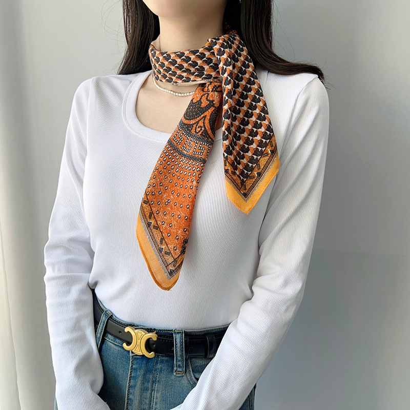 Alto sentido 68 toallas de estilo coreano damas de moda profesional retró nicho bufandas de impresión de división toallas cuadradas