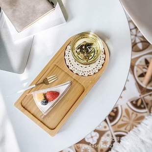 Cross-Border Wooden Tea Tray Party Party Tabletop Snack Compartment Japanese Breakfast Tray Afternoon Tea Tray