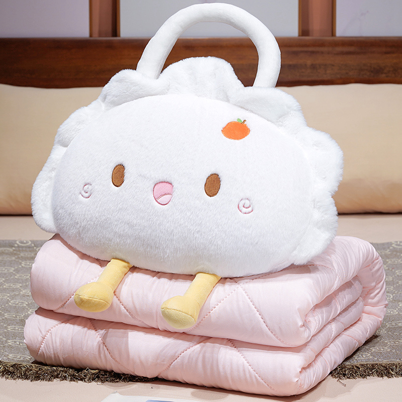 Cojín manta dos en uno Set de 2 de peluche relleno de algodón PP para oficina y auto