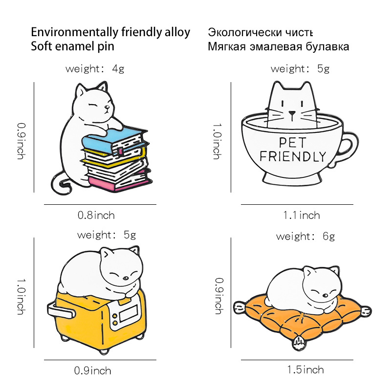 7g Weight Brooches Classification Daily, Street Occasion Alloy, Metal Material Animal, Cartoon, Badge, Cat Pattern Unisex Gender Plating Design Cute Style Cute Pin Animal Cartoon Badge Alloy Metal Plating Unisex Brooches 无