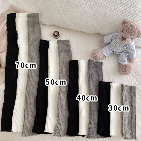 Socks women's autumn and winter pile socks horizontal knitting wool solid color vertical stripes warm leg cover y2g winter leggings socks