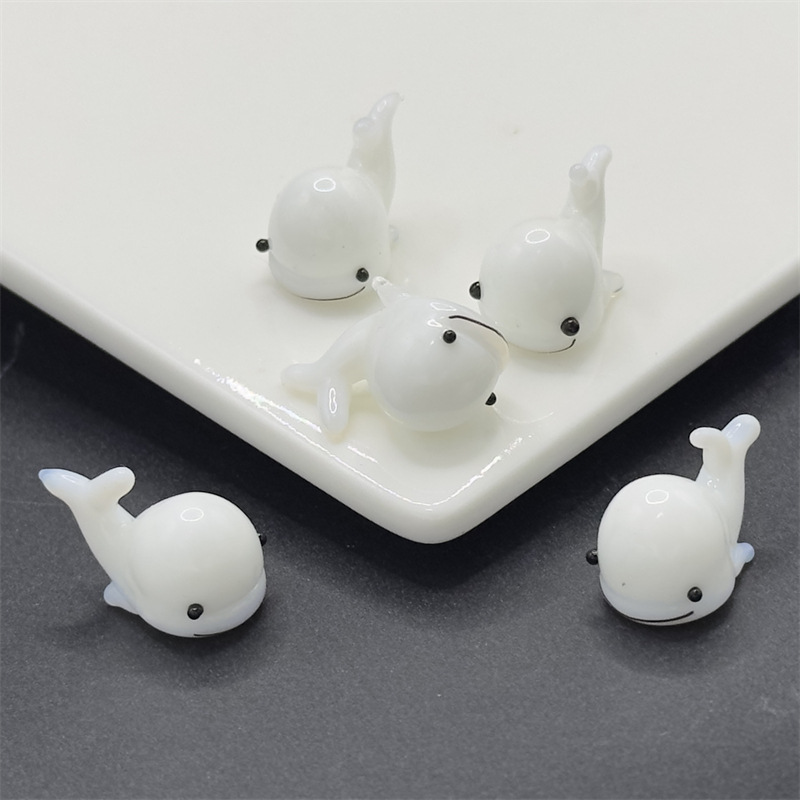 手工琉璃10*20mm小海豚小鲸鱼摆件diy饰品配件文旅纪念品旅游收藏