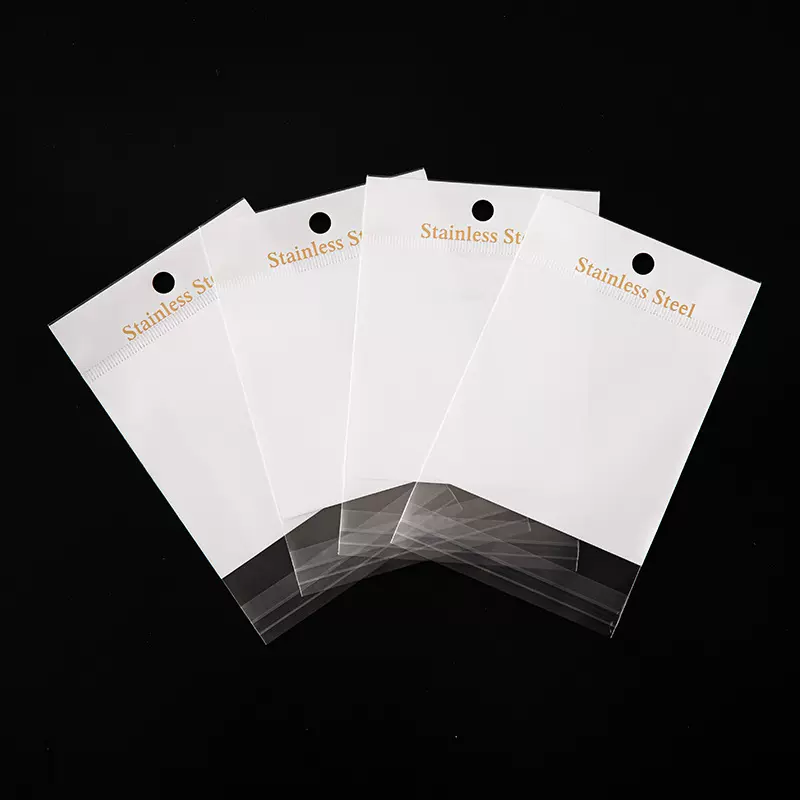 OPP不锈钢字母StainIess挂孔袋钛钢包装饰品手镯袋自粘袋塑料袋