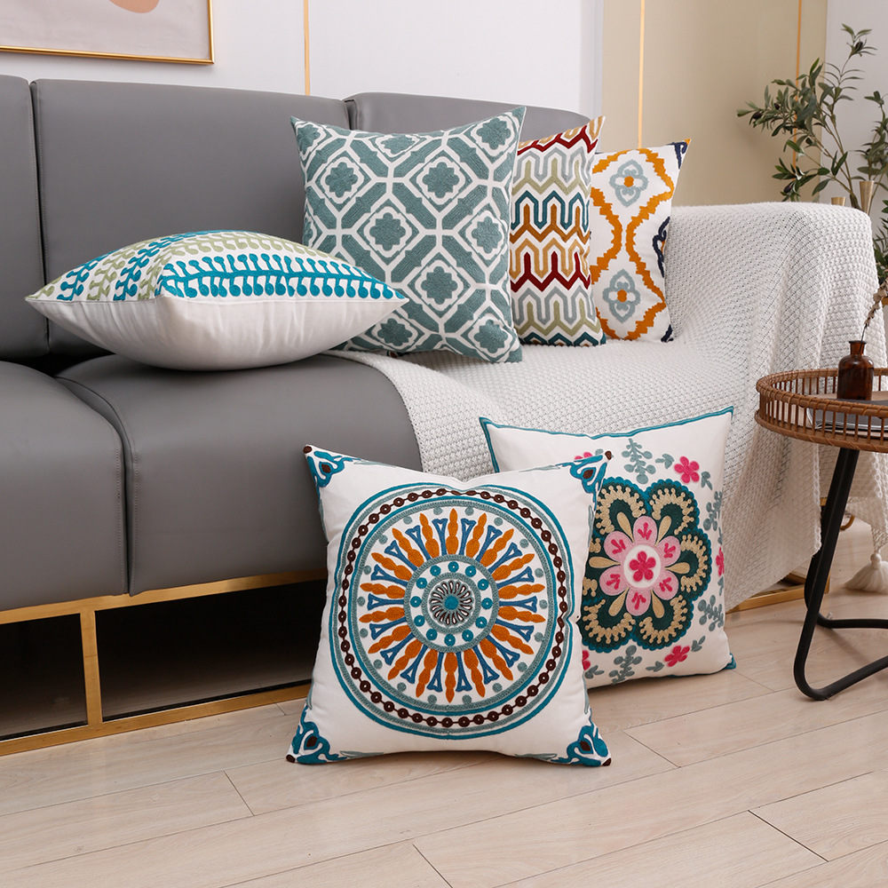 Funda de almohada con bordado de toalla, para comercio exterior transfronterizo, respaldo para sofá, disponible en Amazon/AliExpress, en stock, envío por unidad.