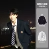 [Three buttons] Navy blue suit + DK shirt [Two-piece set] [Free navy blue tie]