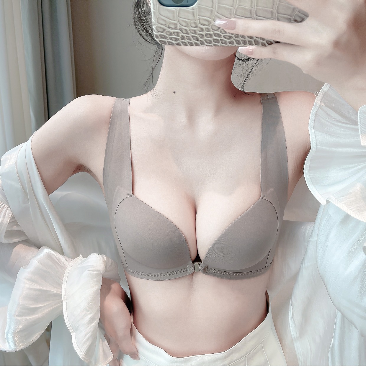 Cruz de verano belleza espalda pequeño pecho push up ropa interior inalámbrica hebilla frontal sin costuras hombro grueso Copa sujetador las mujeres 3225