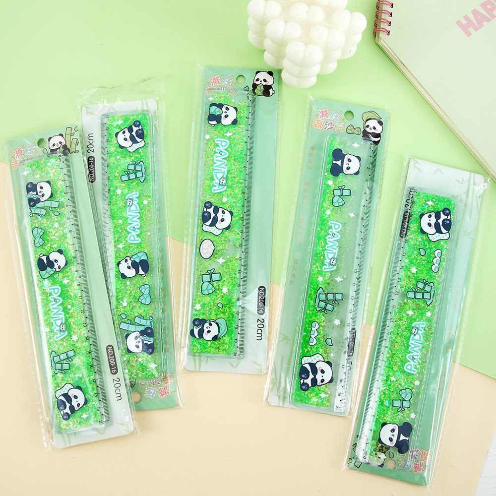 Dibujo de dibujos animados panda 20cm de alto valor nominal regla de dibujo para estudiantes de primaria gruesa regla de papelería