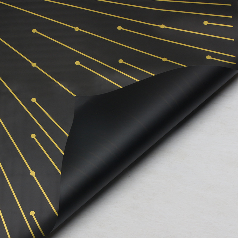 Huaxi transfronterizo amor punto de partida de papel de embalaje de flores Hansu impresión de hilo de oro impermeable papel de niebla florista al por mayor