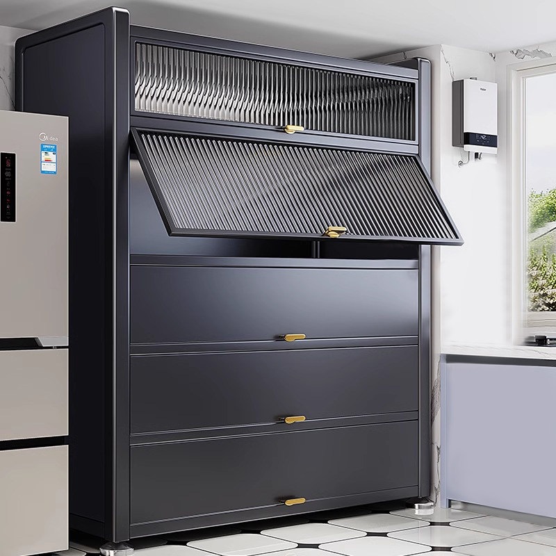 Household Storage Cabinet Multi-layer Storage Cabinet Integrated Wall Steel Sun Protection and Dustproof Iron Cabinet Balcony Sundries Storage Rack