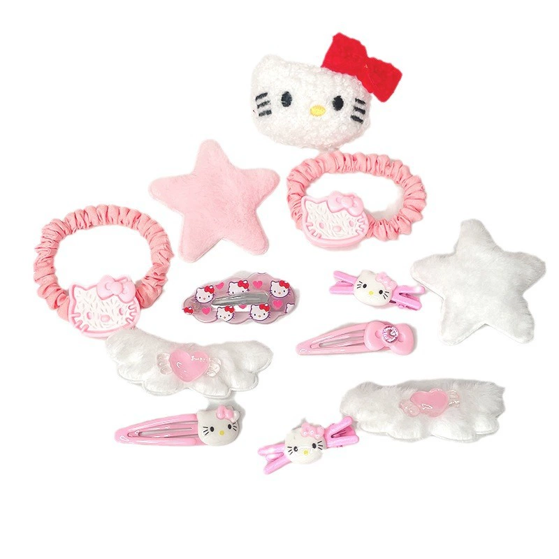 Заколки для волос (Hello Kitty) набор принцессы — разноцветные рисунки, 6–19 шт