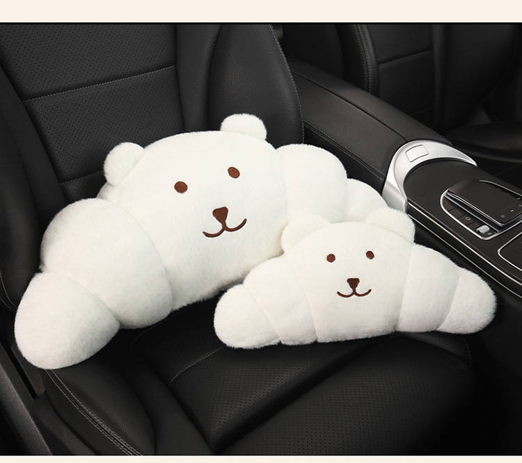 Plush Car Headrest Pillow, Neck Pillow, Cute Cushion, Car Seat Cushion, Cartoon Quirky Croissant Muscle Kt