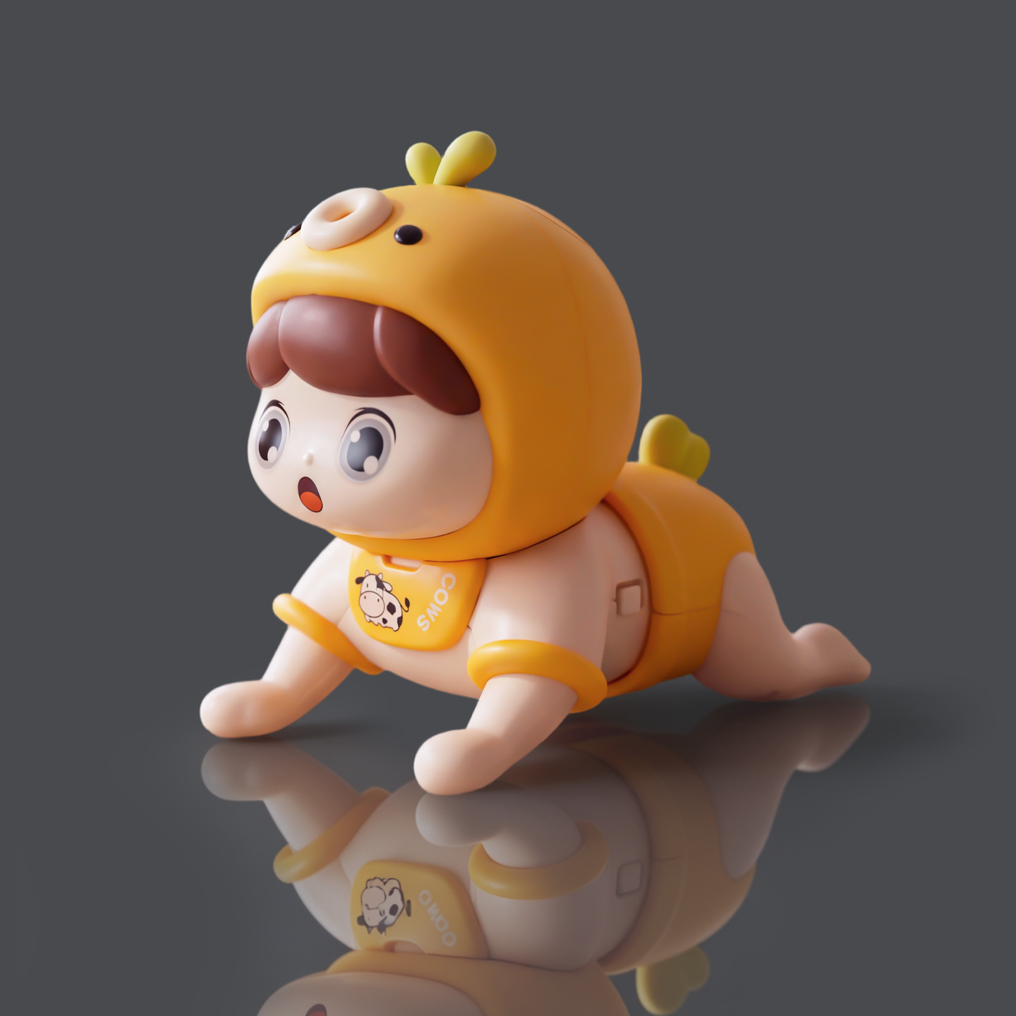 Electric crawling doll that sings and tells stories, educational musical toy for early childhood education for 0-1 year old babies to learn to lift their head and crawl