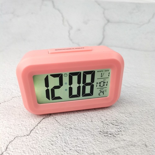 New Mini Electronic Clock Simple Clock Children's Cute Small Alarm Clock Lightweight Clock Candy Color Clock 1861