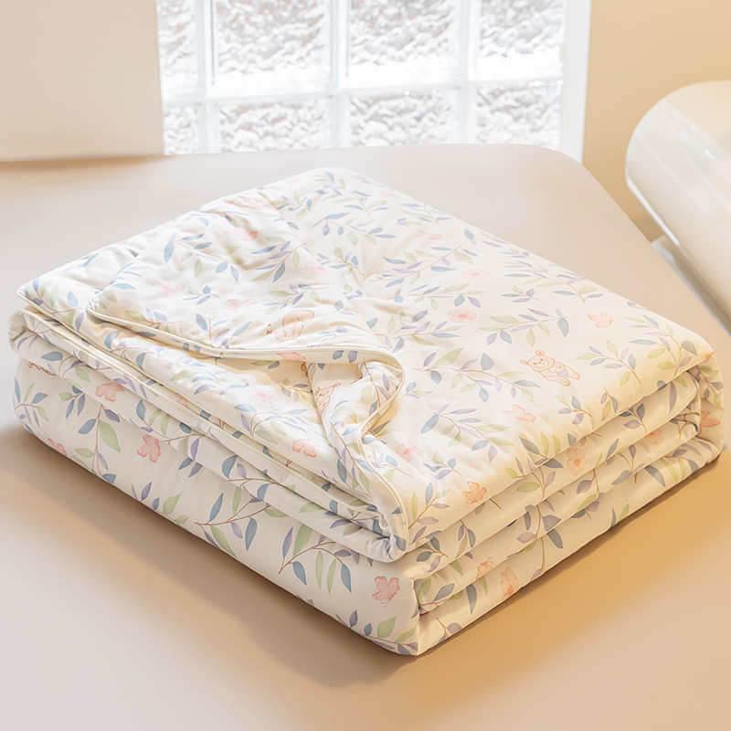 Edredón fresco de verano de fibra de soja Clase A 2025 nuevo edredón fino de verano lavable a máquina para niños, edredón de aire acondicionado de primavera y otoño de verano
