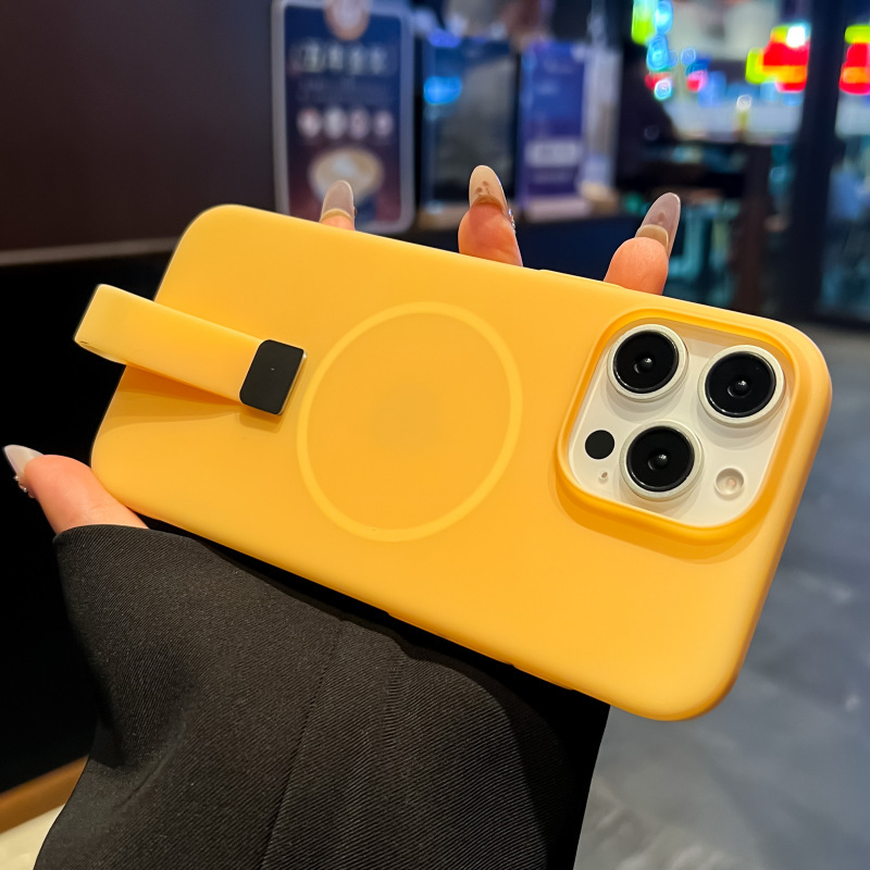 创意带挂绳适用iPhone17PROMAX马卡龙肤感磁吸手机壳苹果16防摔PC|undefined