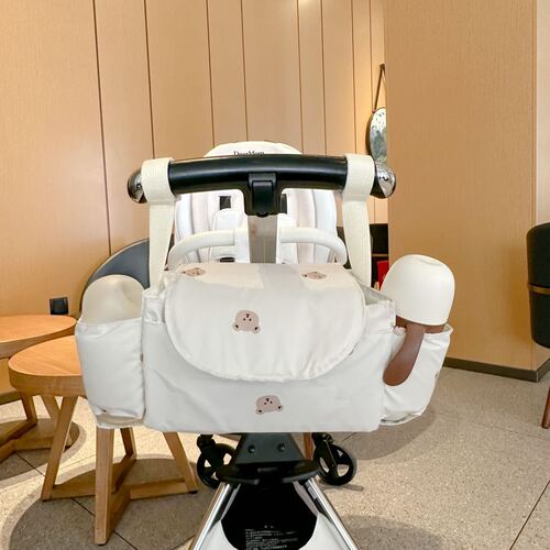 ins baby stroller portable hanging bag baby bottle daily necessities storage hanging bag bear multi-functional storage