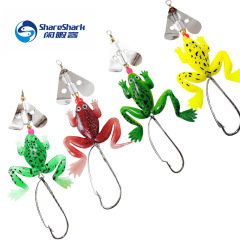 Rotating sequined thunder frog soft bait 6.25g maple leaf anti-hanging bottom frog bait bionic lure bait