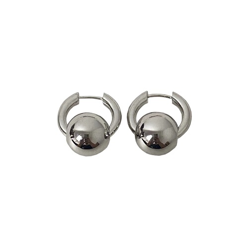 French lightweight luxury celi metal round ball brass ear clips with a cool, elegant, high-quality accessory earrings jewelry