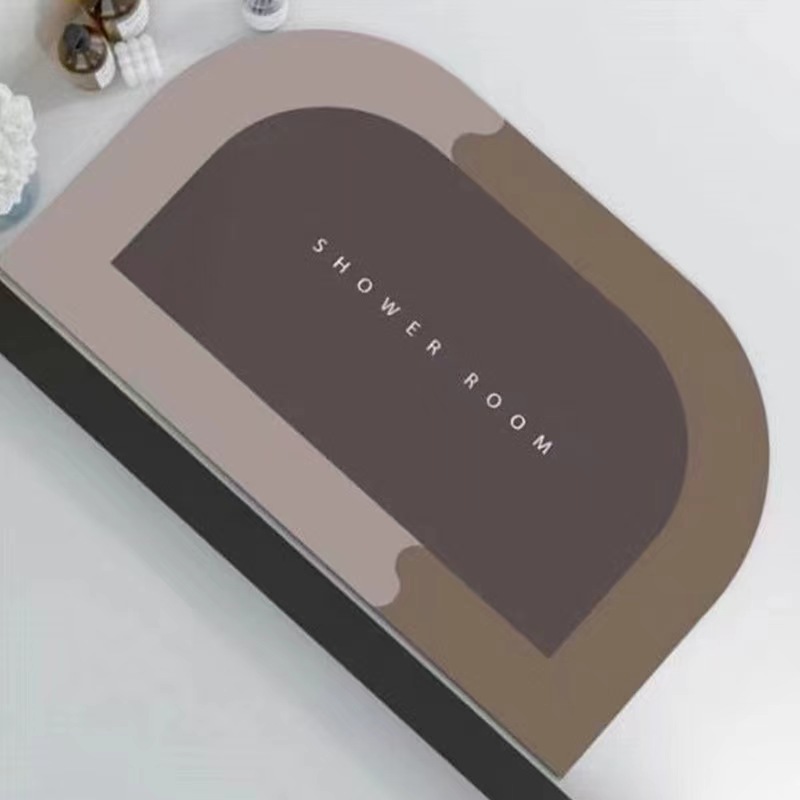 Tapete absorbente de tierra de diatomeas suave, antideslizante, de secado rápido, tapete simple para pies, resistente a la suciedad y fácil de limpiar para la entrada del baño.