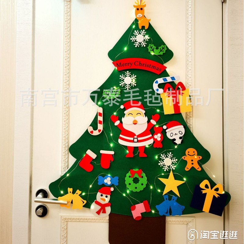 国境を越えた新しい緑フェルトクリスマスツリー児童立体diy不織布手作りクリスマスツリー装飾ストラップスポット|undefined