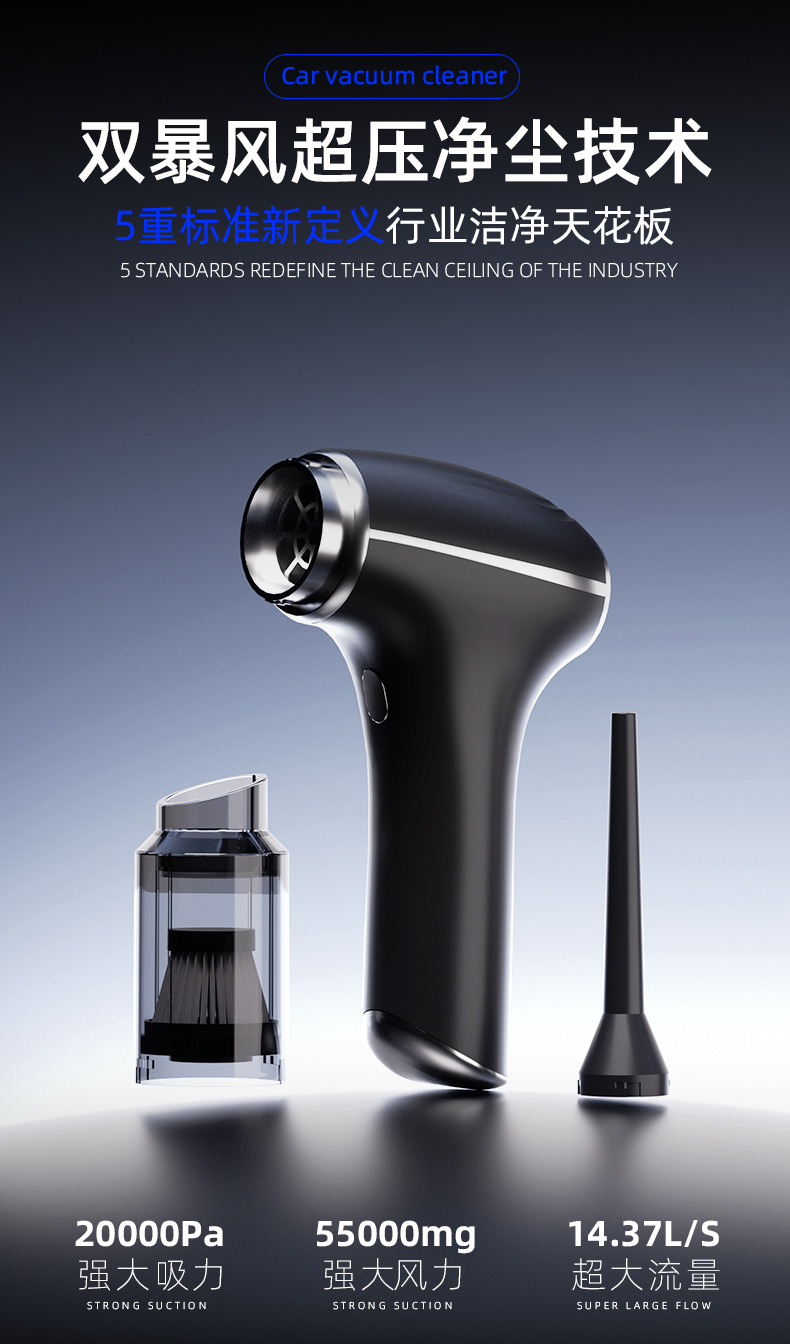 Cross-border wireless car vacuum cleaner, handheld multifunctional desktop cleaner, high-speed wireless compact suction-blowing all-in-one machine